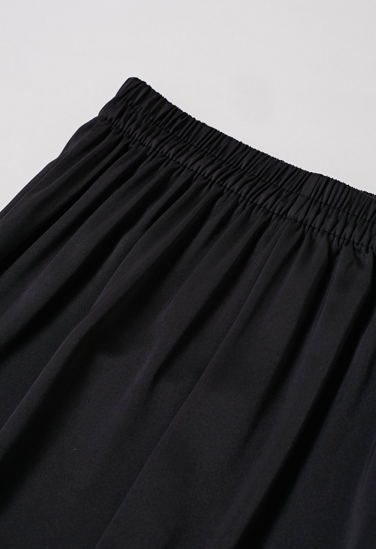 Satin Finish Pull-On Pants in Black