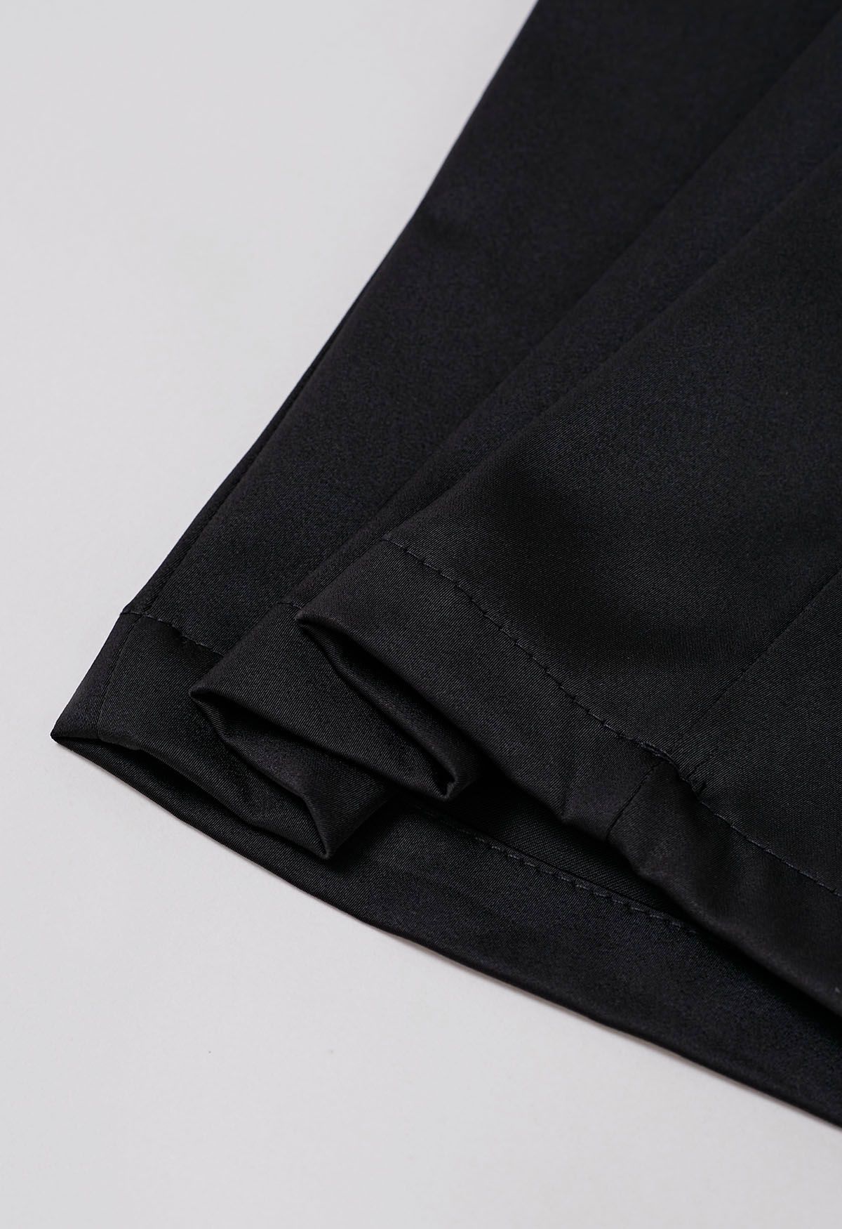 Satin Finish Pull-On Pants in Black