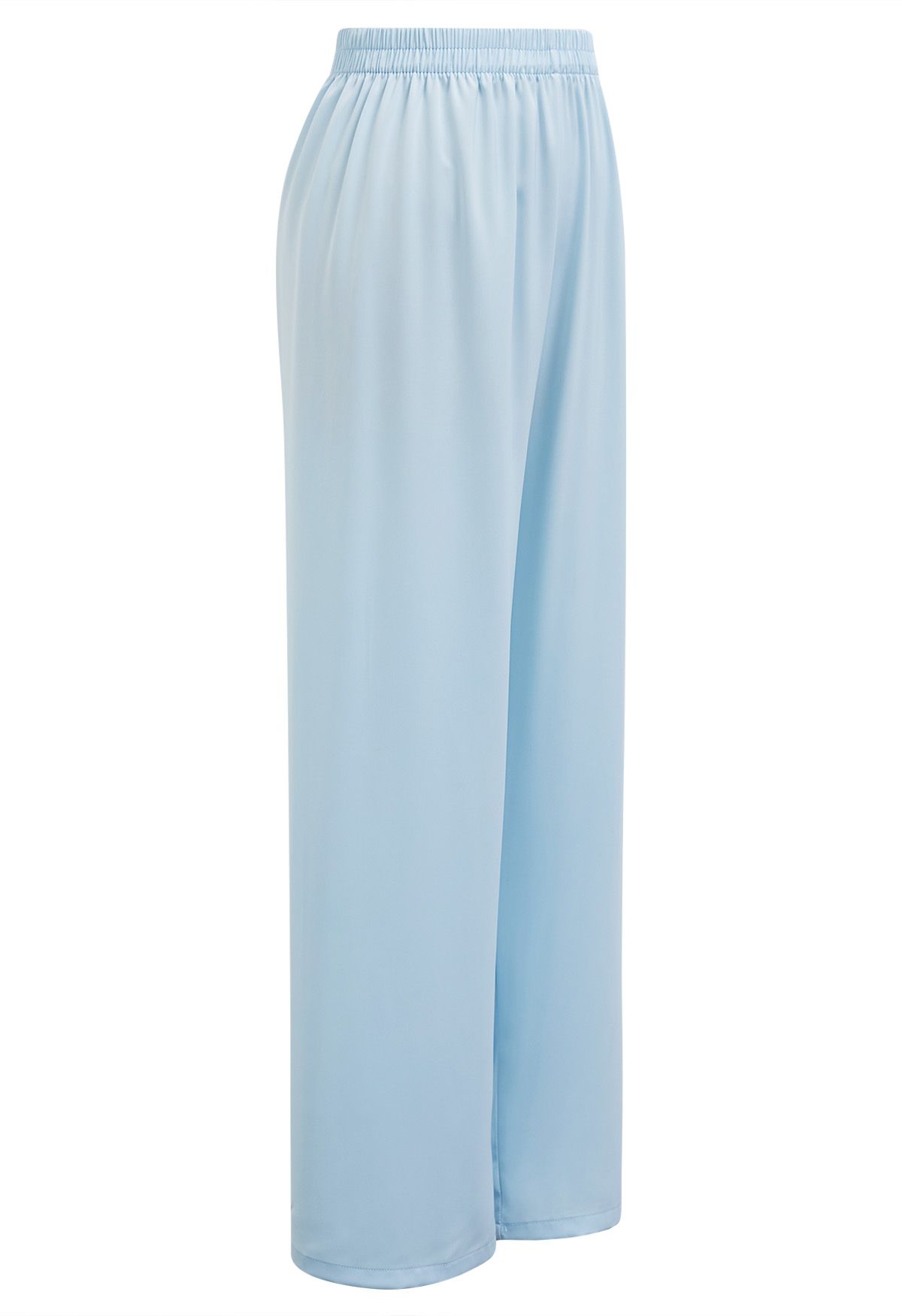 Satin Finish Pull-On Pants in Blue