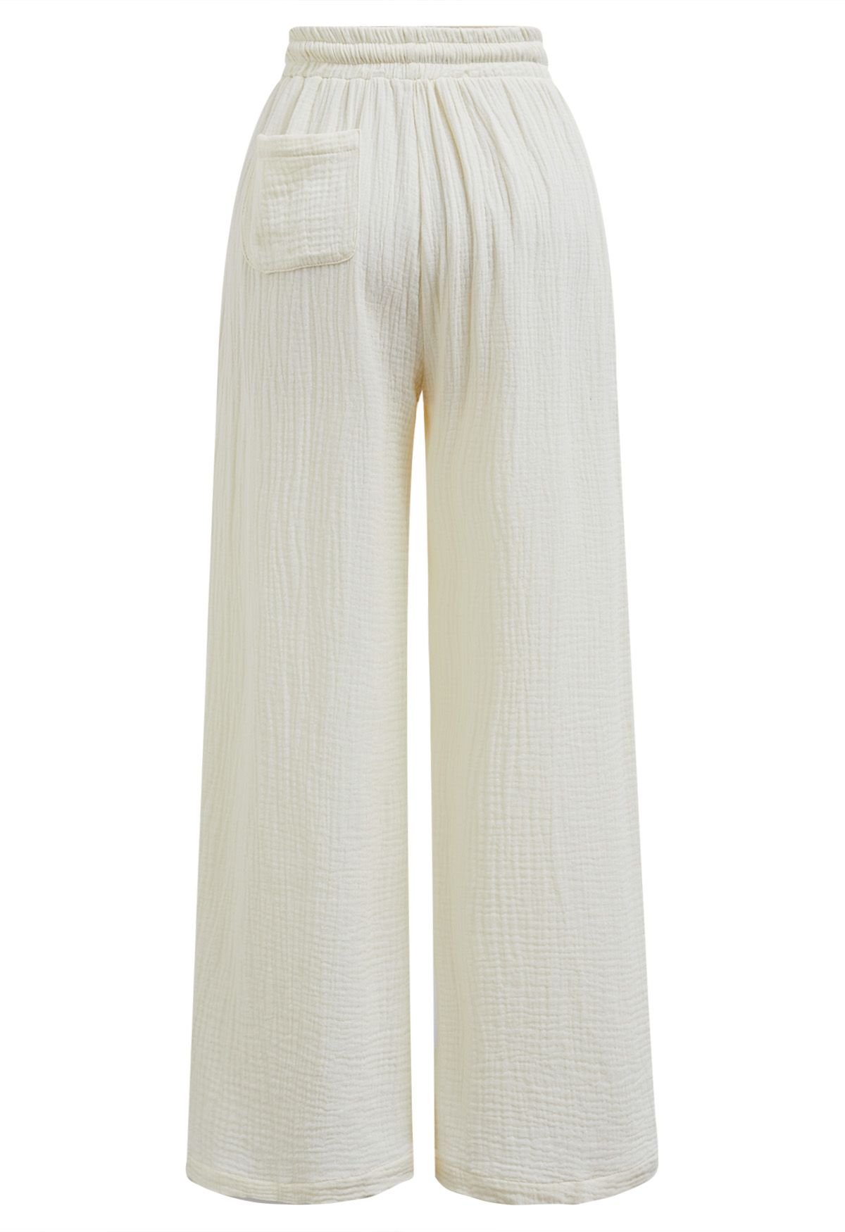 Lightweight Cotton Drawstring Pants in Cream