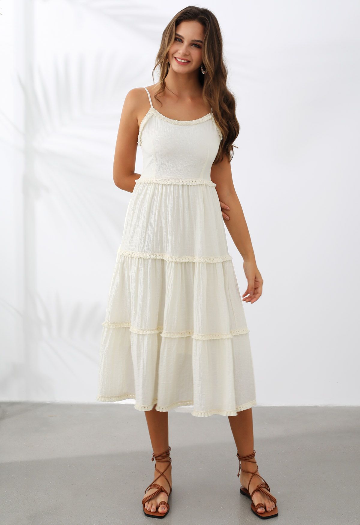 Sunset Soiree Tassel Trim Cami Dress