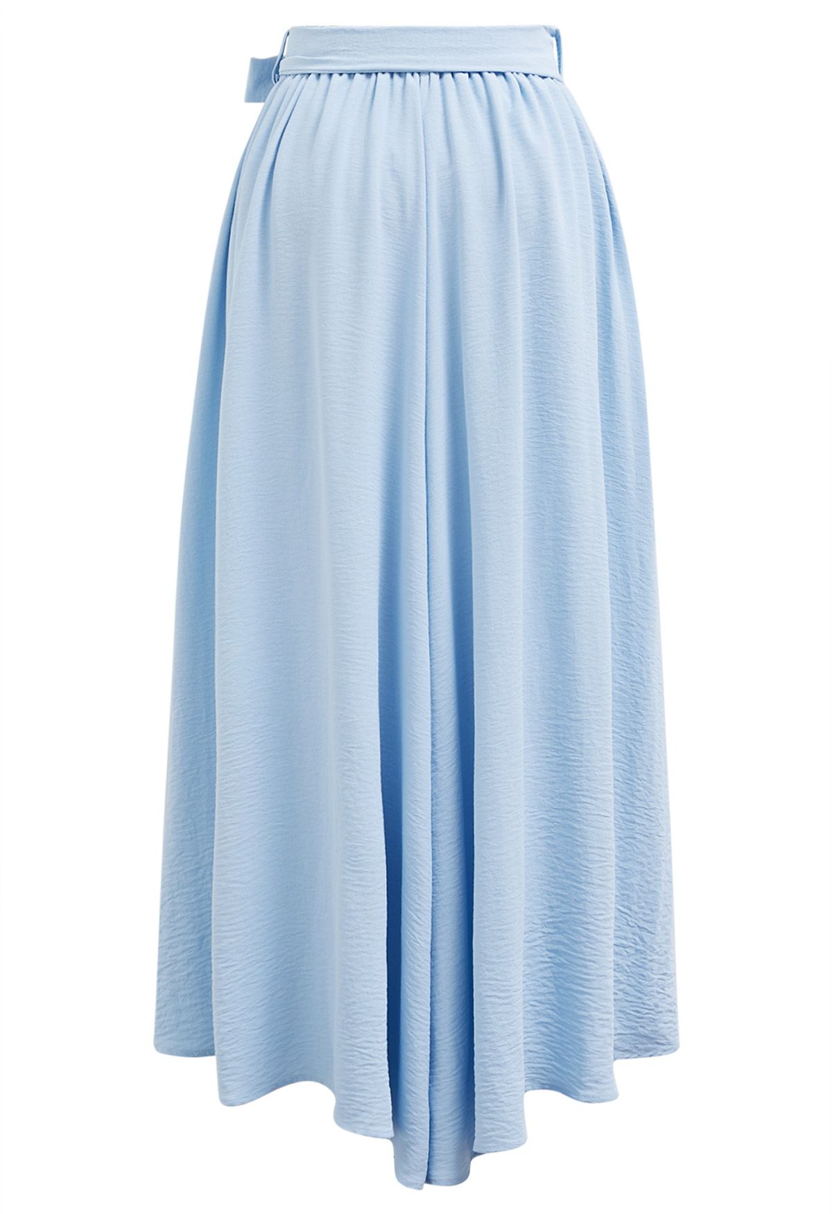 Breezy Tie Waist Asymmetric Crop Pants in Blue