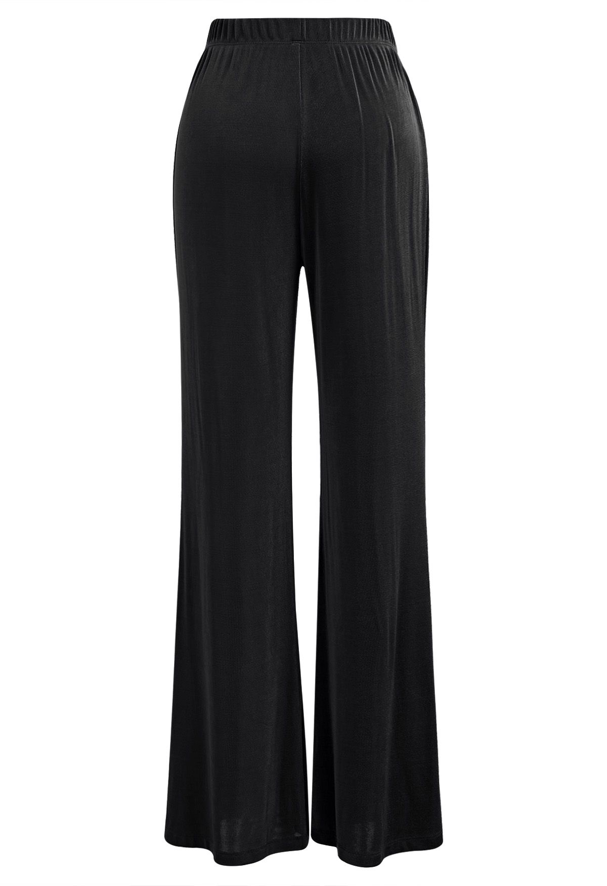 Relaxed Fit Flare Hem Pants in Black