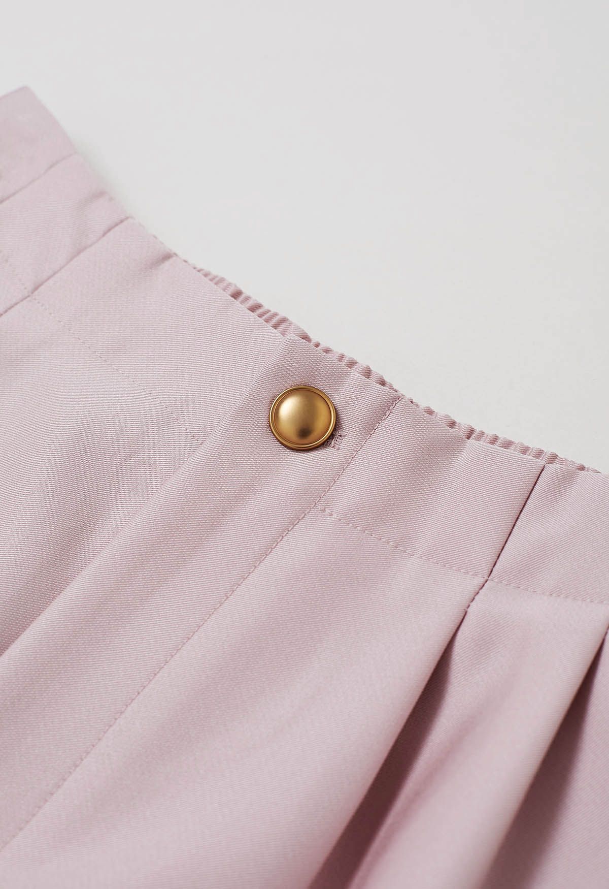 Golden Button Side Pocket Shorts in Pink