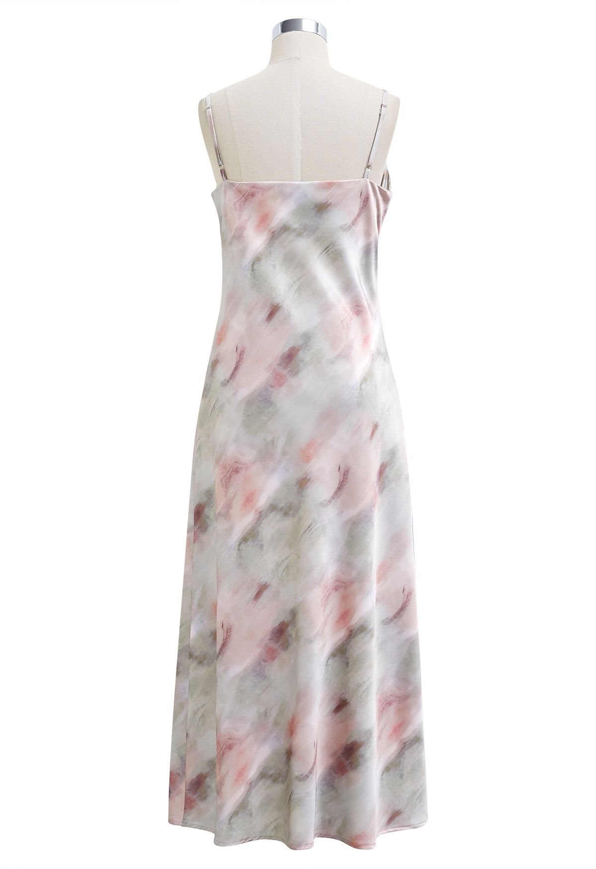 Watercolor Print Cowl Neck Cami Dress