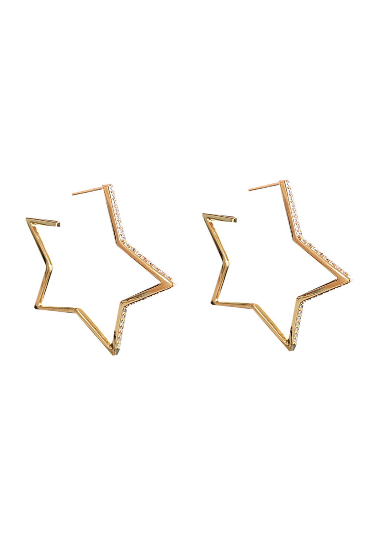 Rhinestone Star-Shaped Earrings