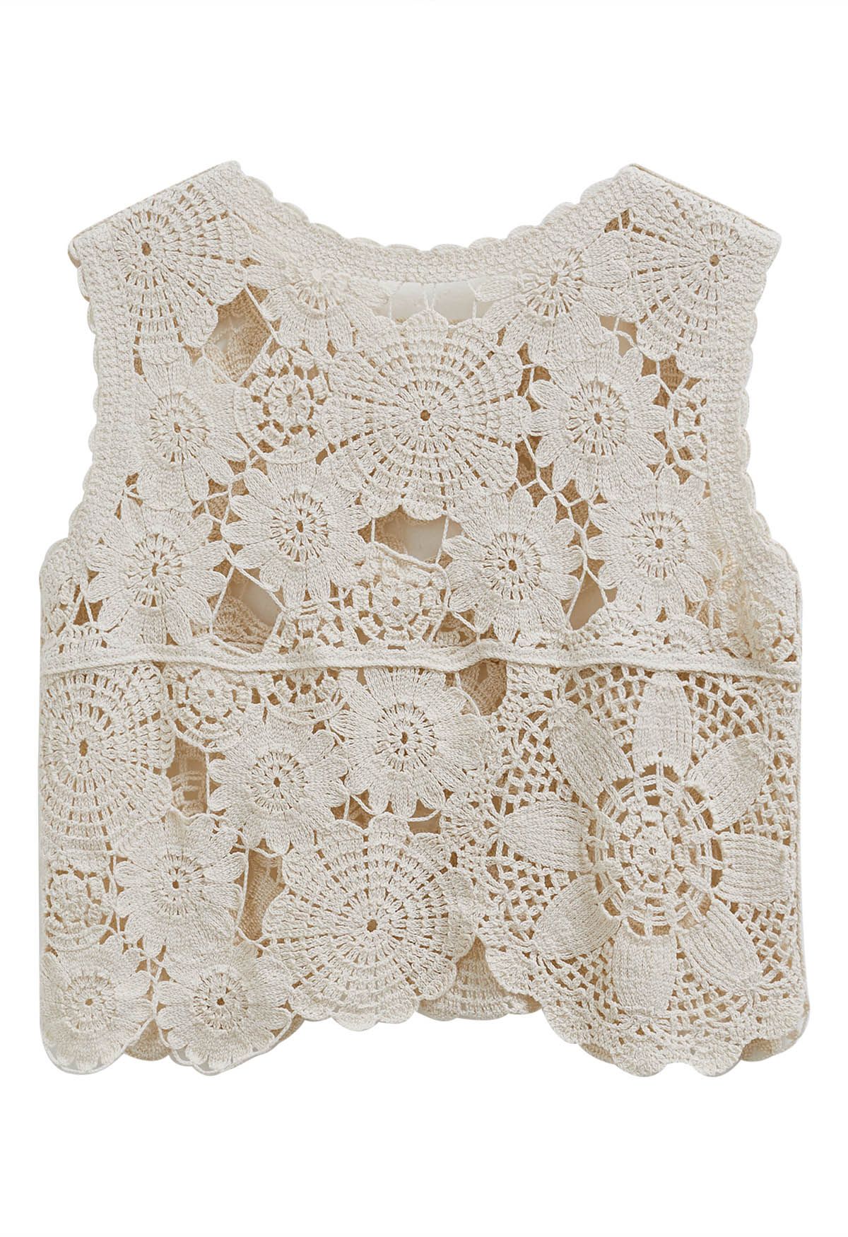 Bohemian Cutwork Crochet Sleeveless Top