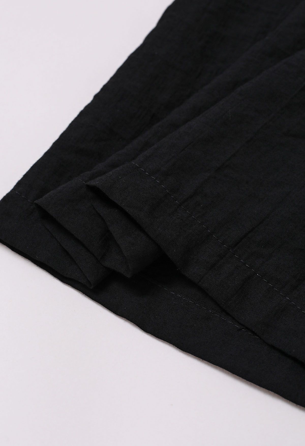 Lightweight Cotton Drawstring Pants in Black