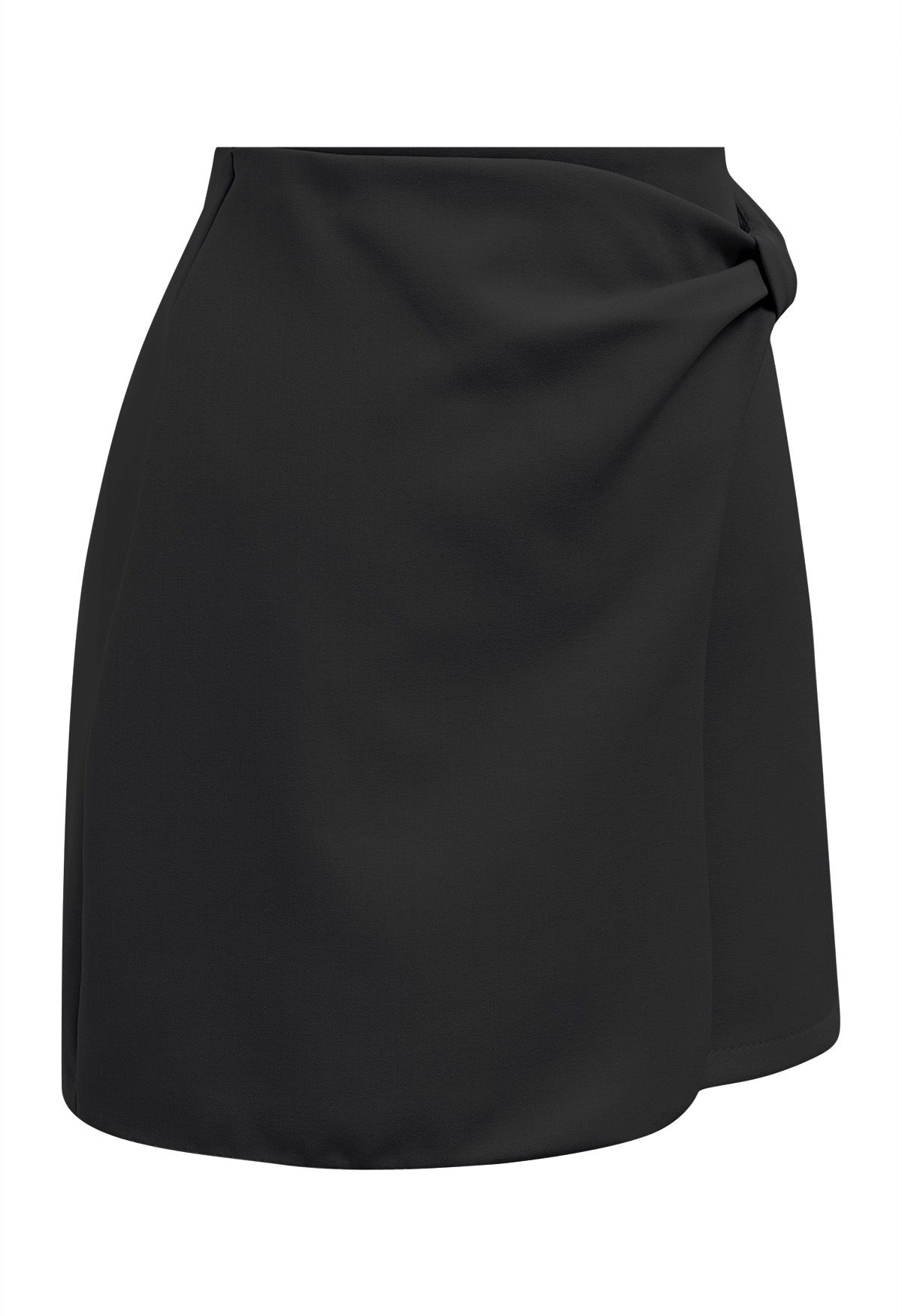 Graceful Bowknot Flap Mini Skirt in Black