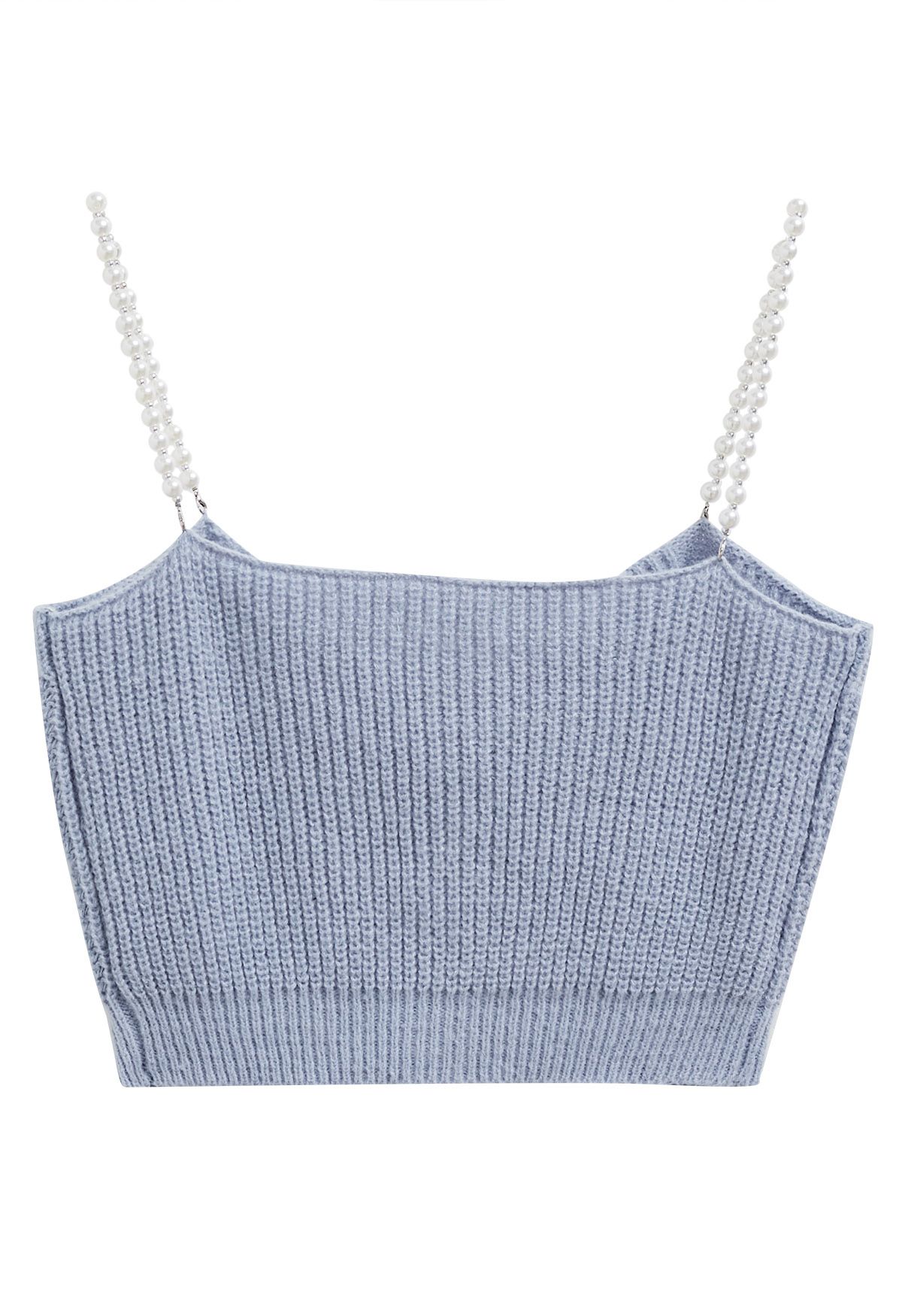 Pearly Heart Cami Crop Top in Blue