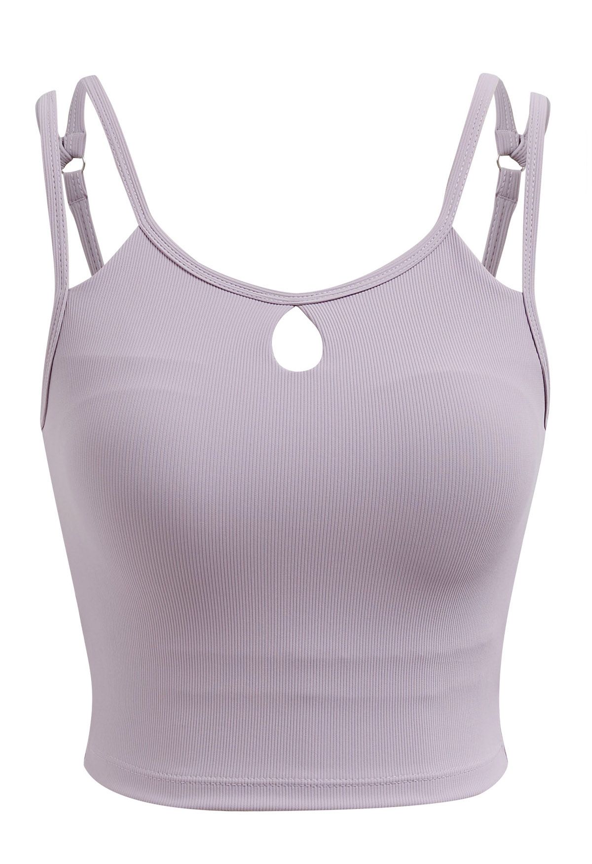 Cutout Detail Double Straps Bra Top in Lavender