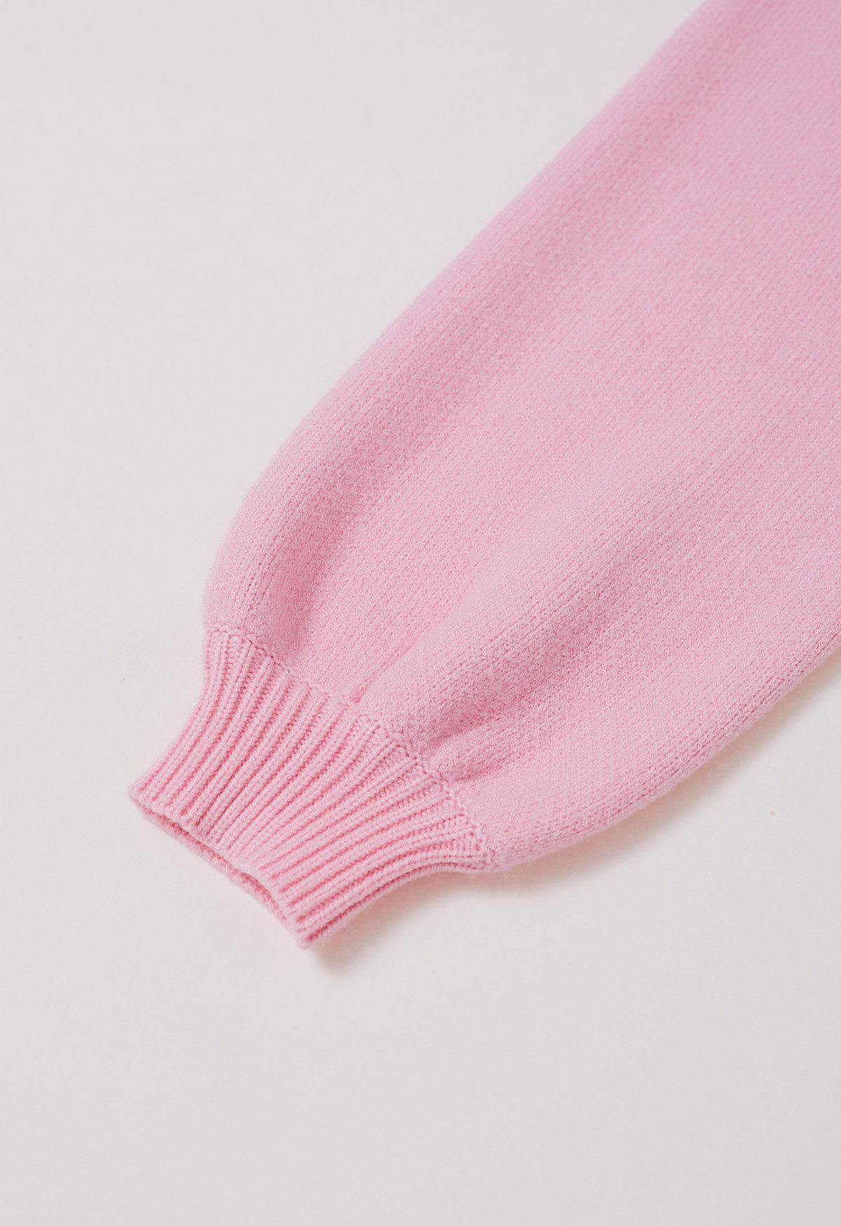 Ribbon Bowknot Pattern Jacquard Knit Sweater in Pink