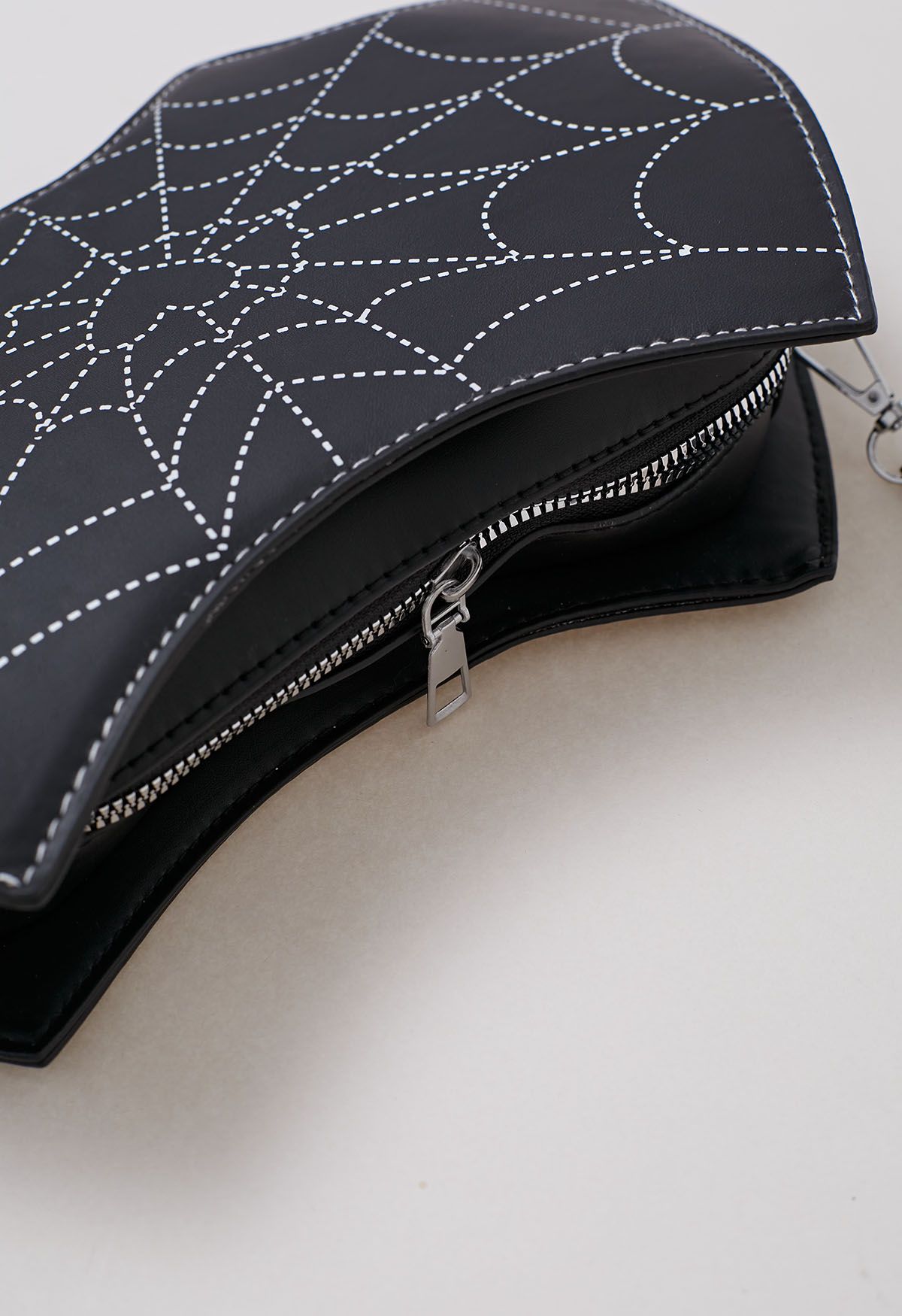 Spider Web Print Batwing Crossbody Bag