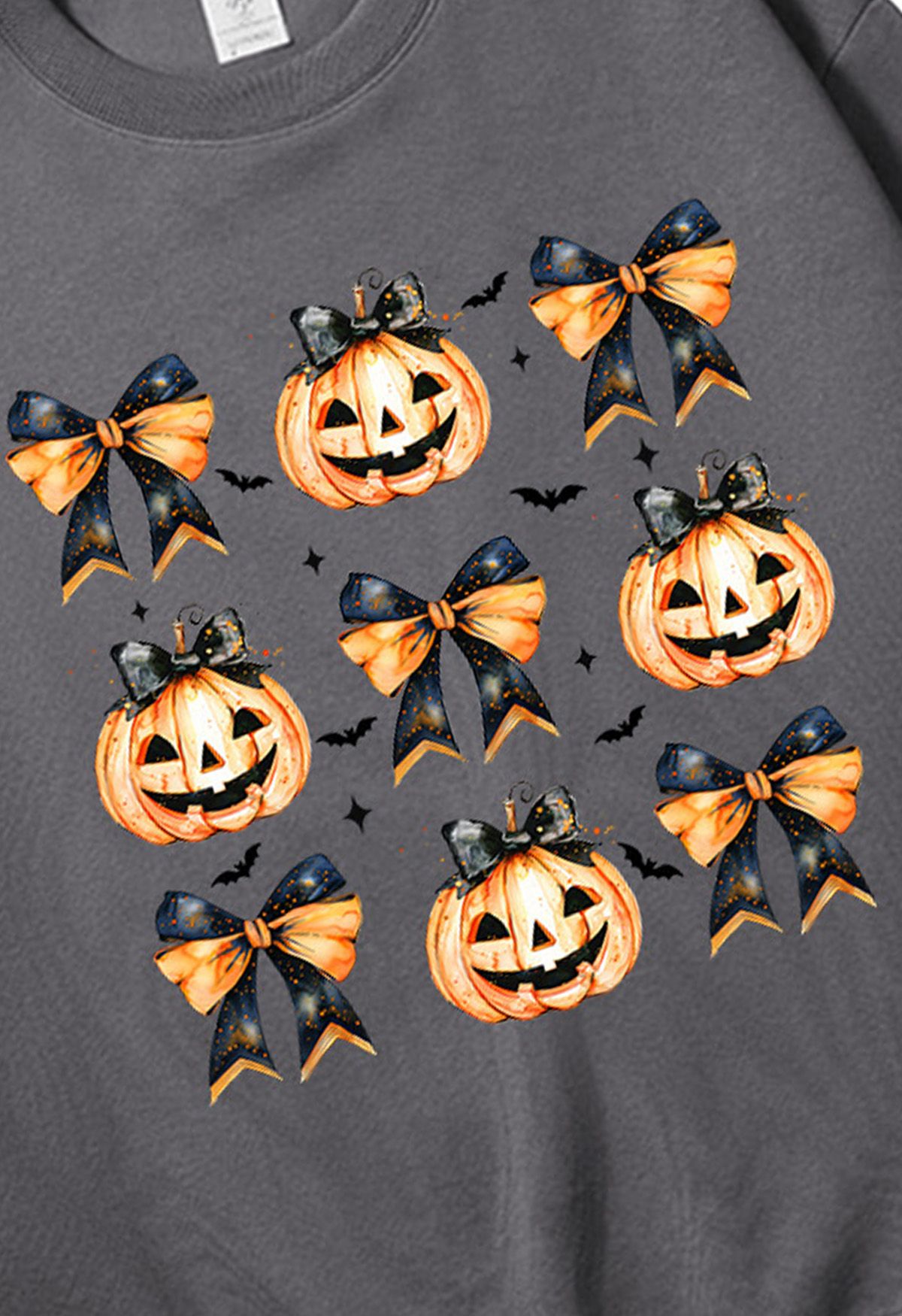 Wickedly Cute Pumpkin Bow Pattern Sweatshirt