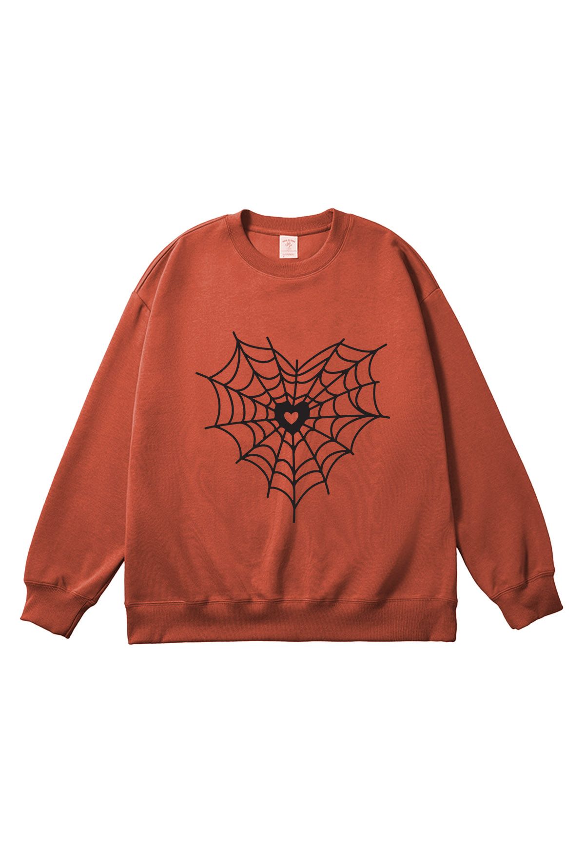 Black Heart Spider Web Pattern Sweatshirt