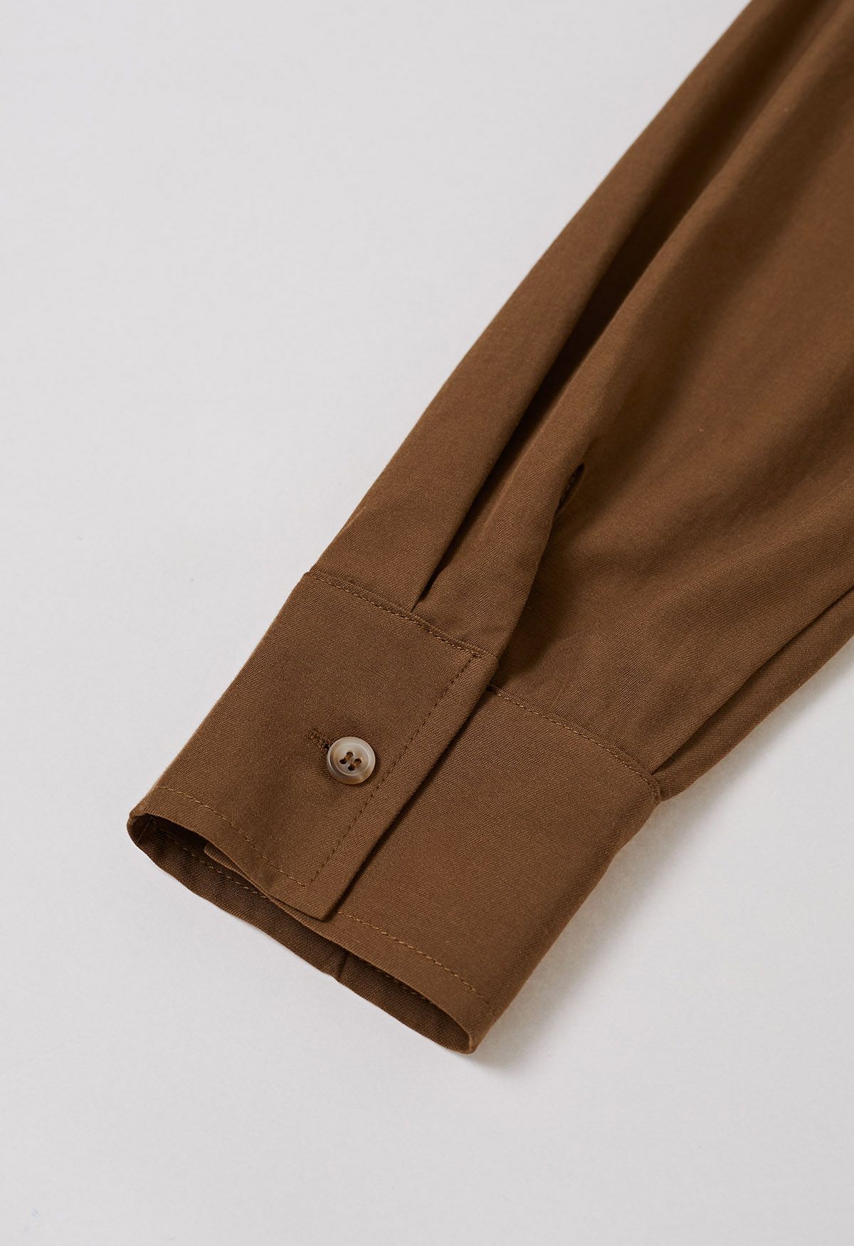 Minimalist Front Pocket Button Down Shirt in Caramel