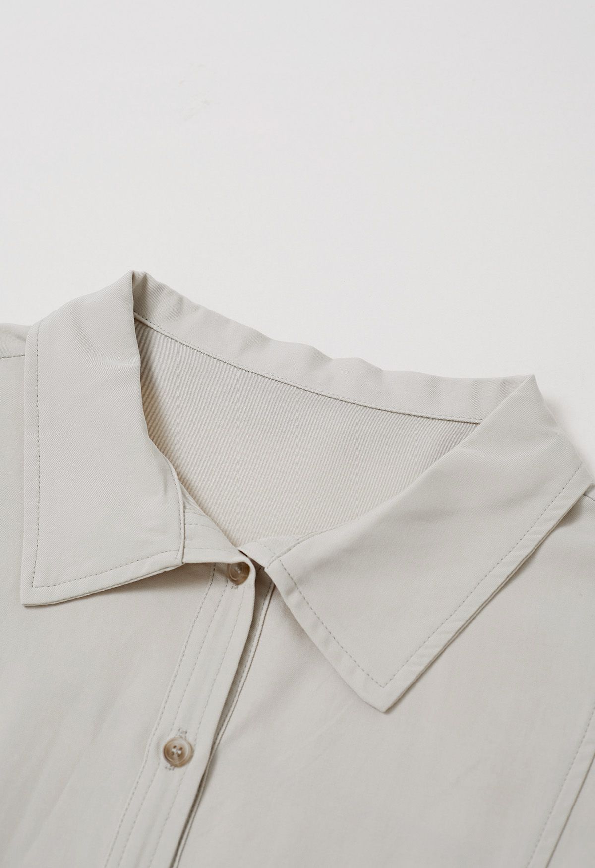 Minimalist Front Pocket Button Down Shirt in Ivory