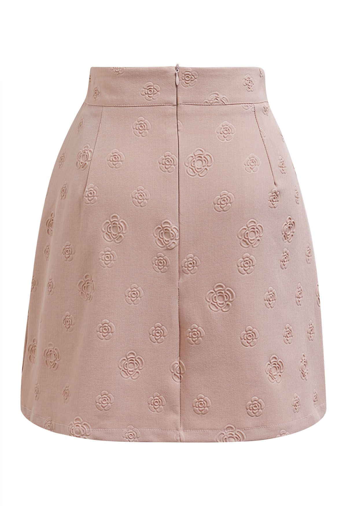 Embossed Rose Mini Bud Skirt in Pink