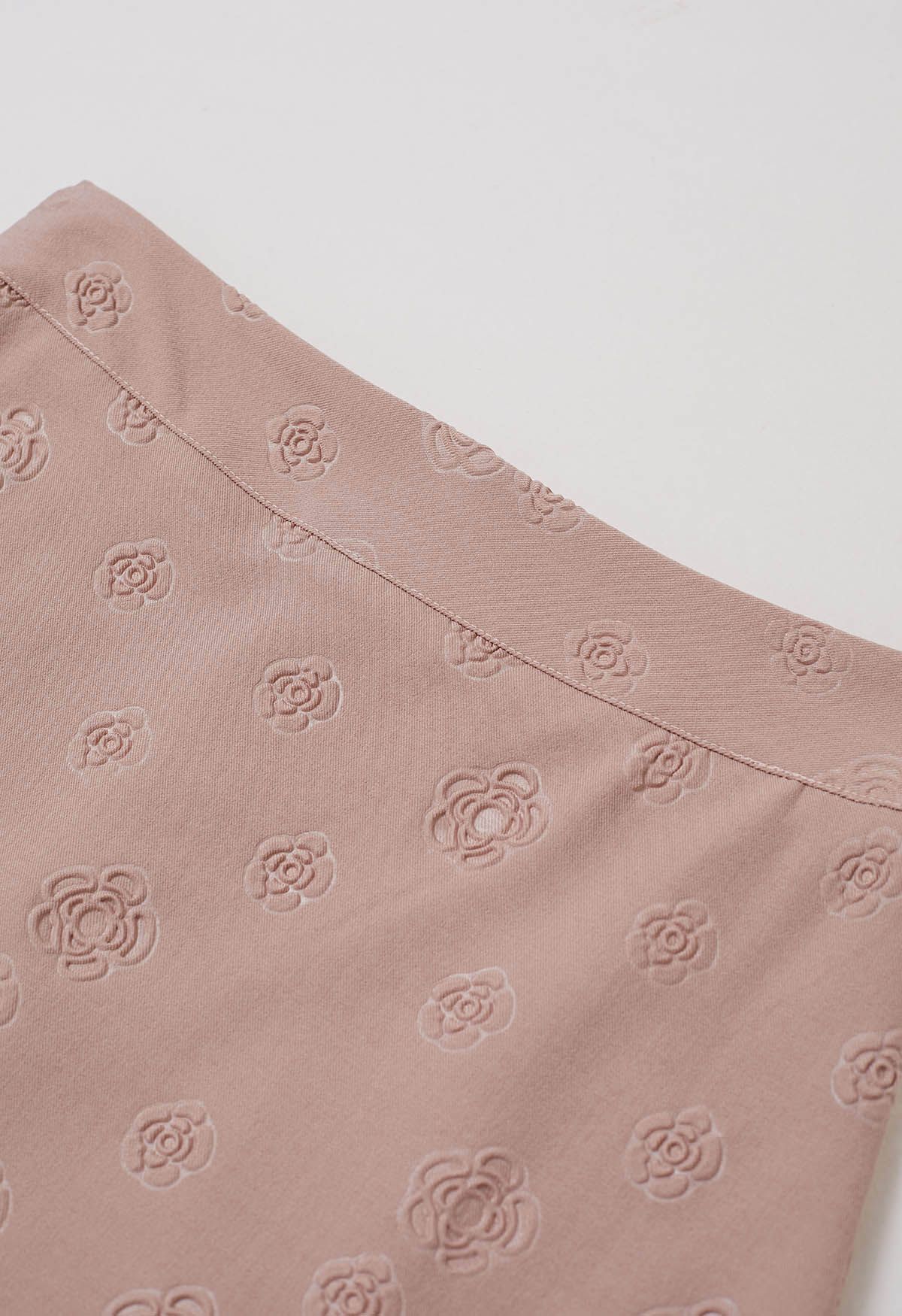 Embossed Rose Mini Bud Skirt in Pink