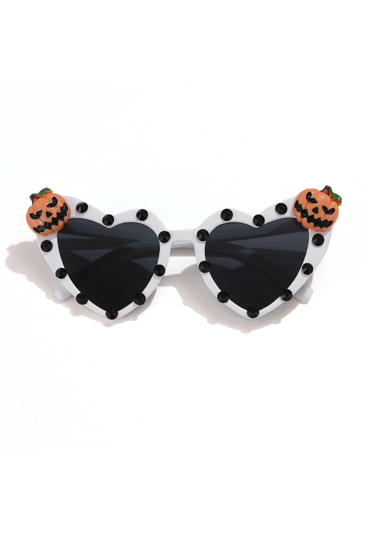 Evil Pumpkin Heart-Shaped Sunglasses