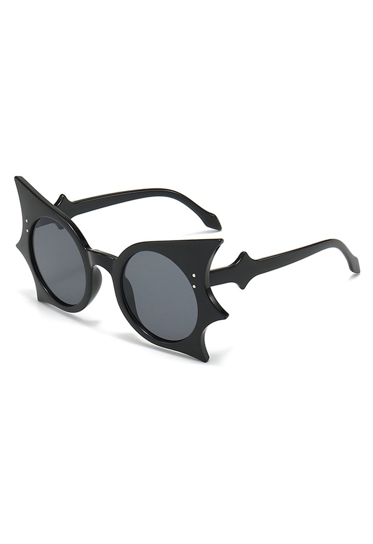 Midnight Bat Wing Sunglasses in Black