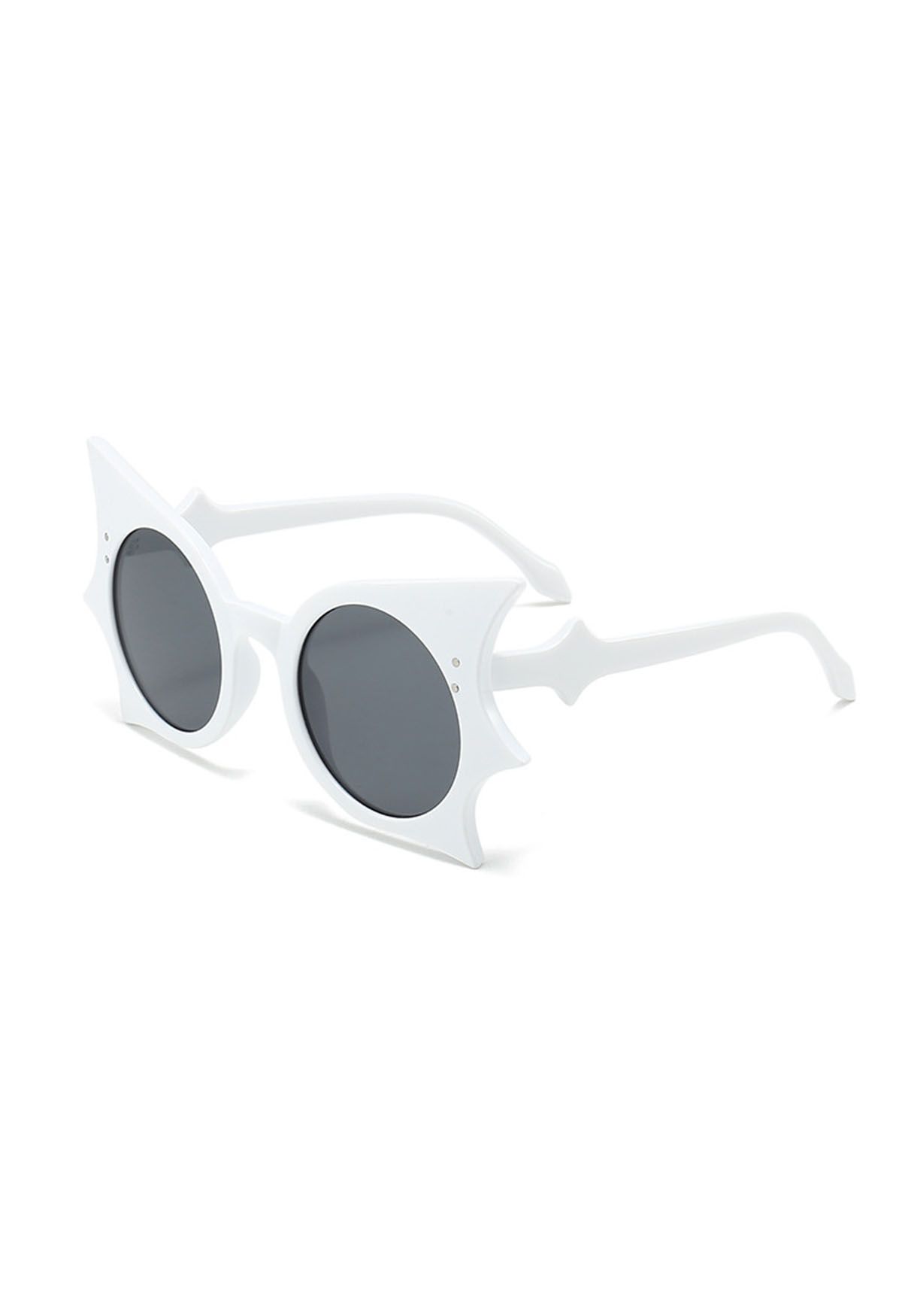 Midnight Bat Wing Sunglasses in White