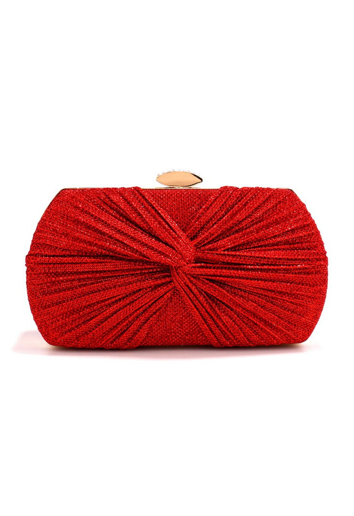 Shining Gift Knotted Clutch in Red