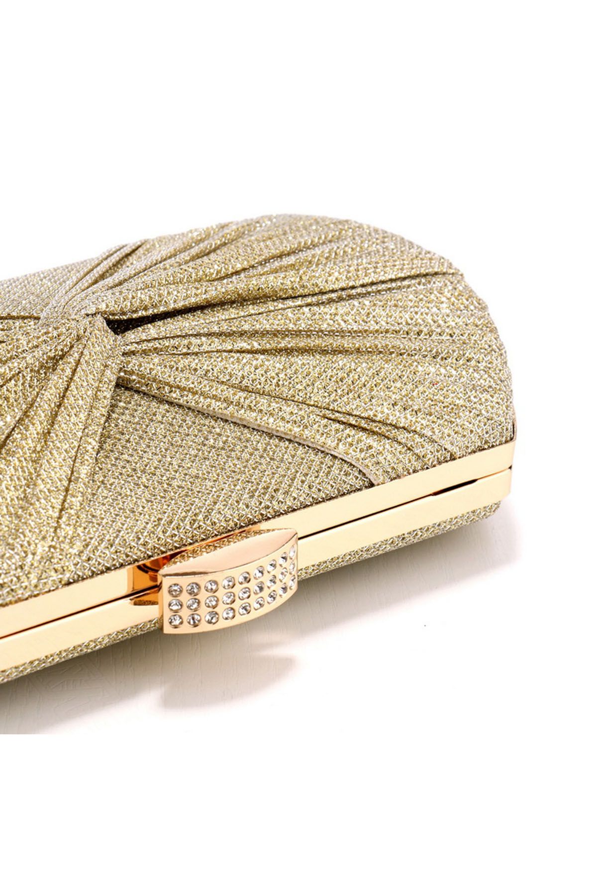 Shining Gift Knotted Clutch in Gold