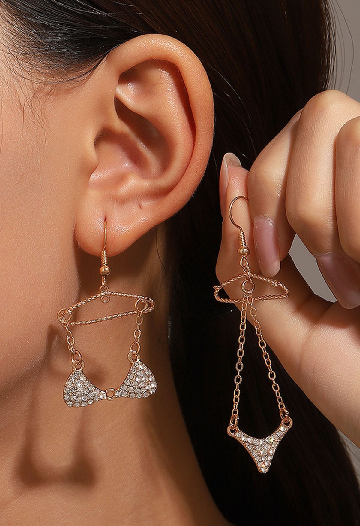 Bikini Set Zircon Hook Earrings