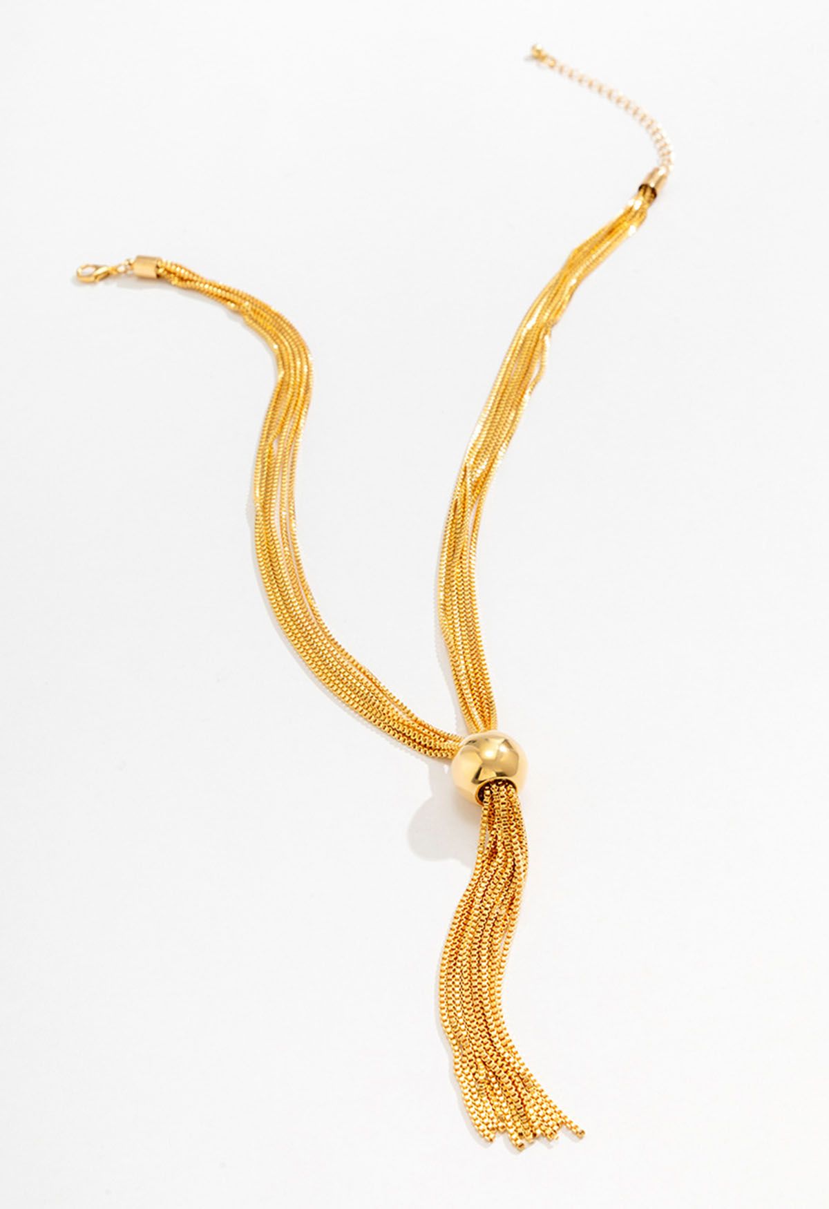 Multi-Layered Tassel Necklace in Gold