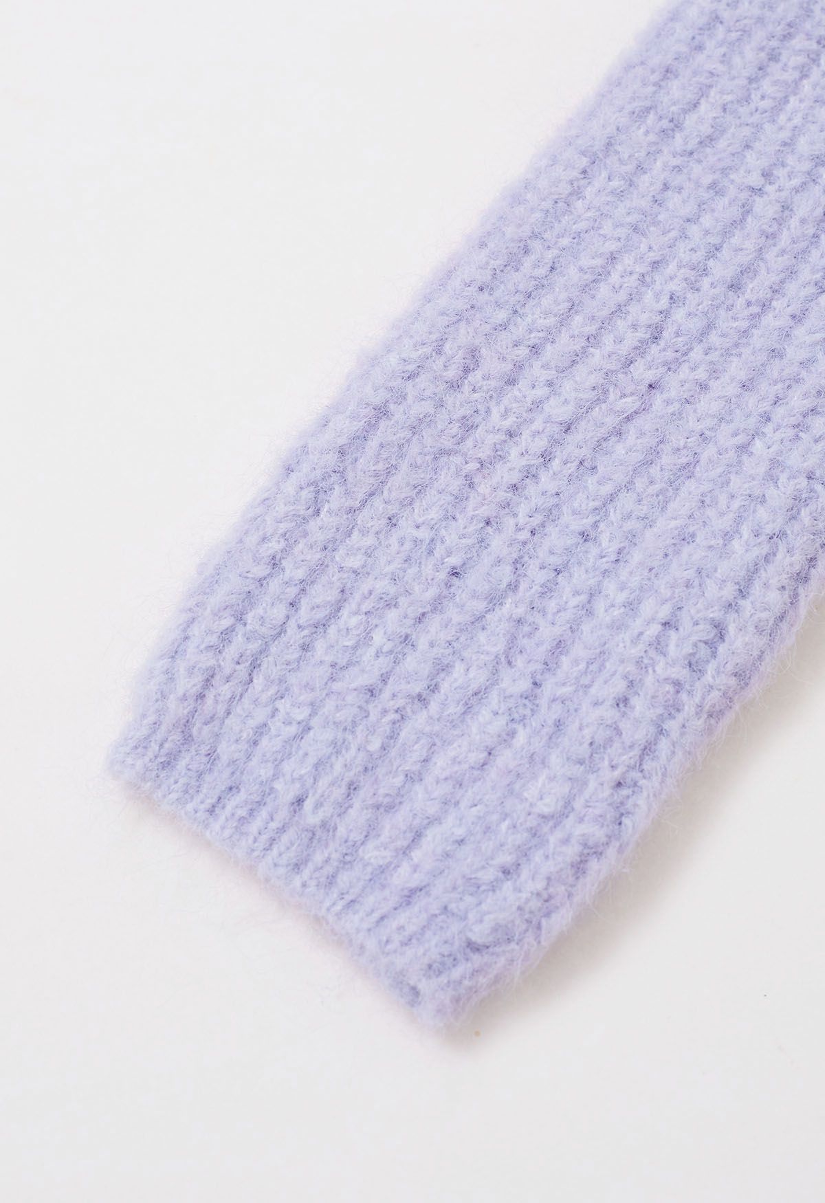 Solid Color Rib Knit Sweater in Lavender