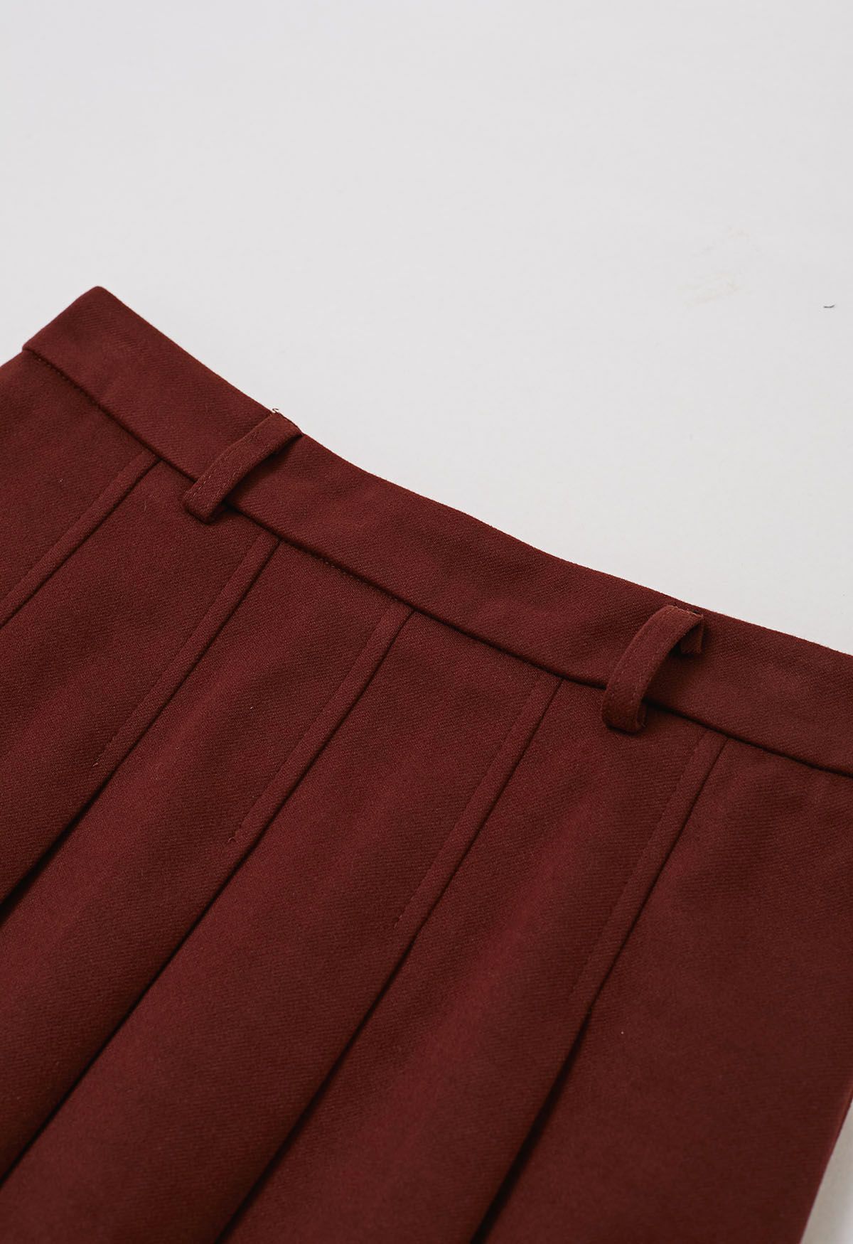 All Seasons Belted Pleated Midi Skirt in Red