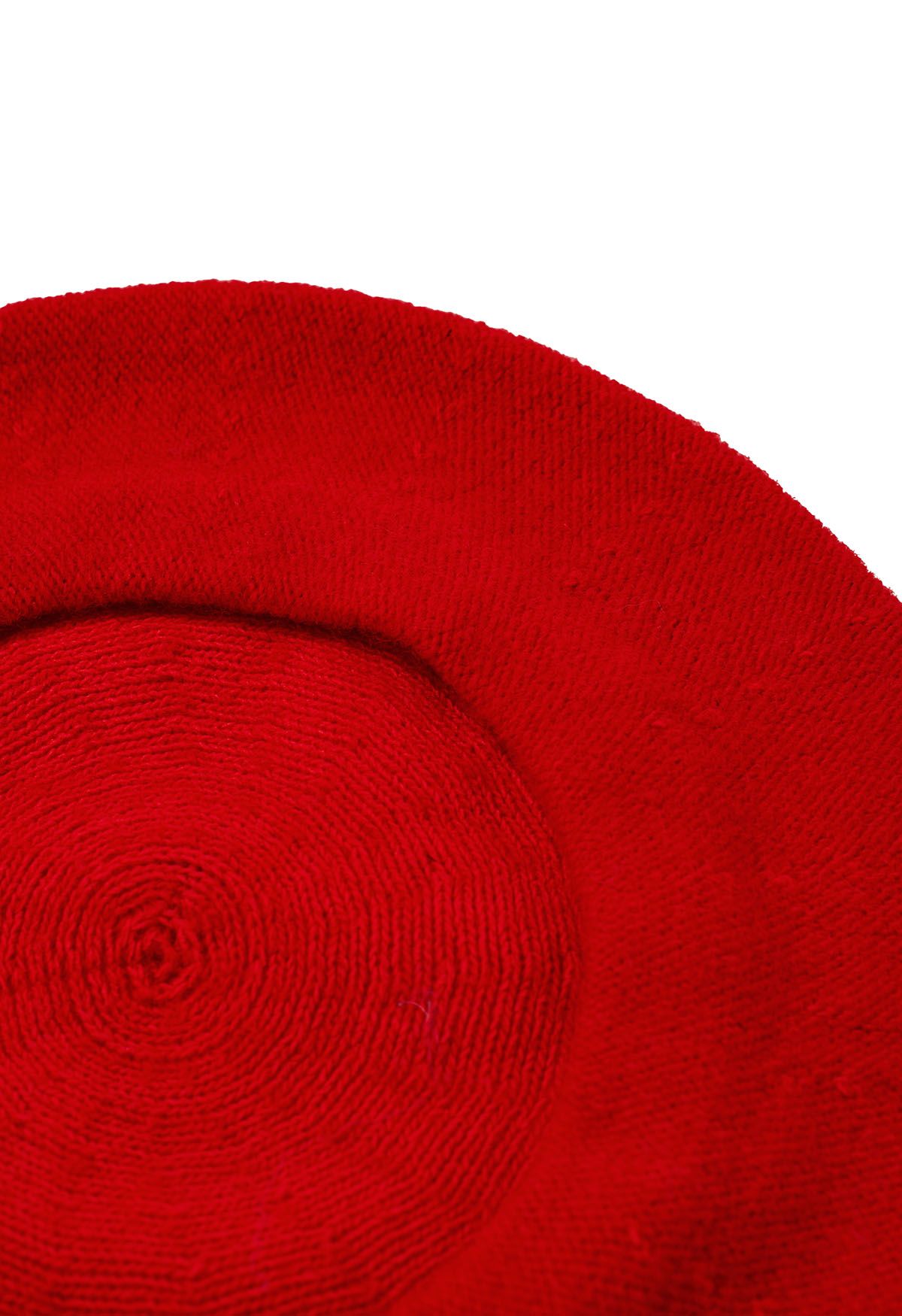 Parisian Flair Bowknot Knit Beret in Red