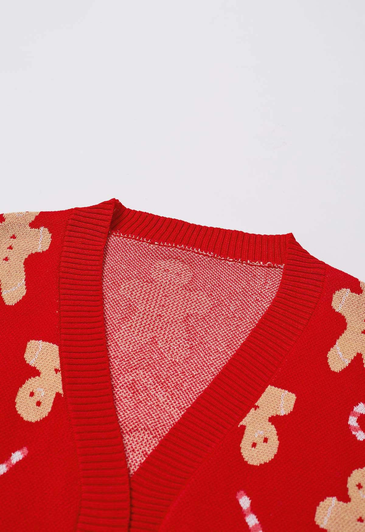 Merry Gingerbread Man Knit Cardigan