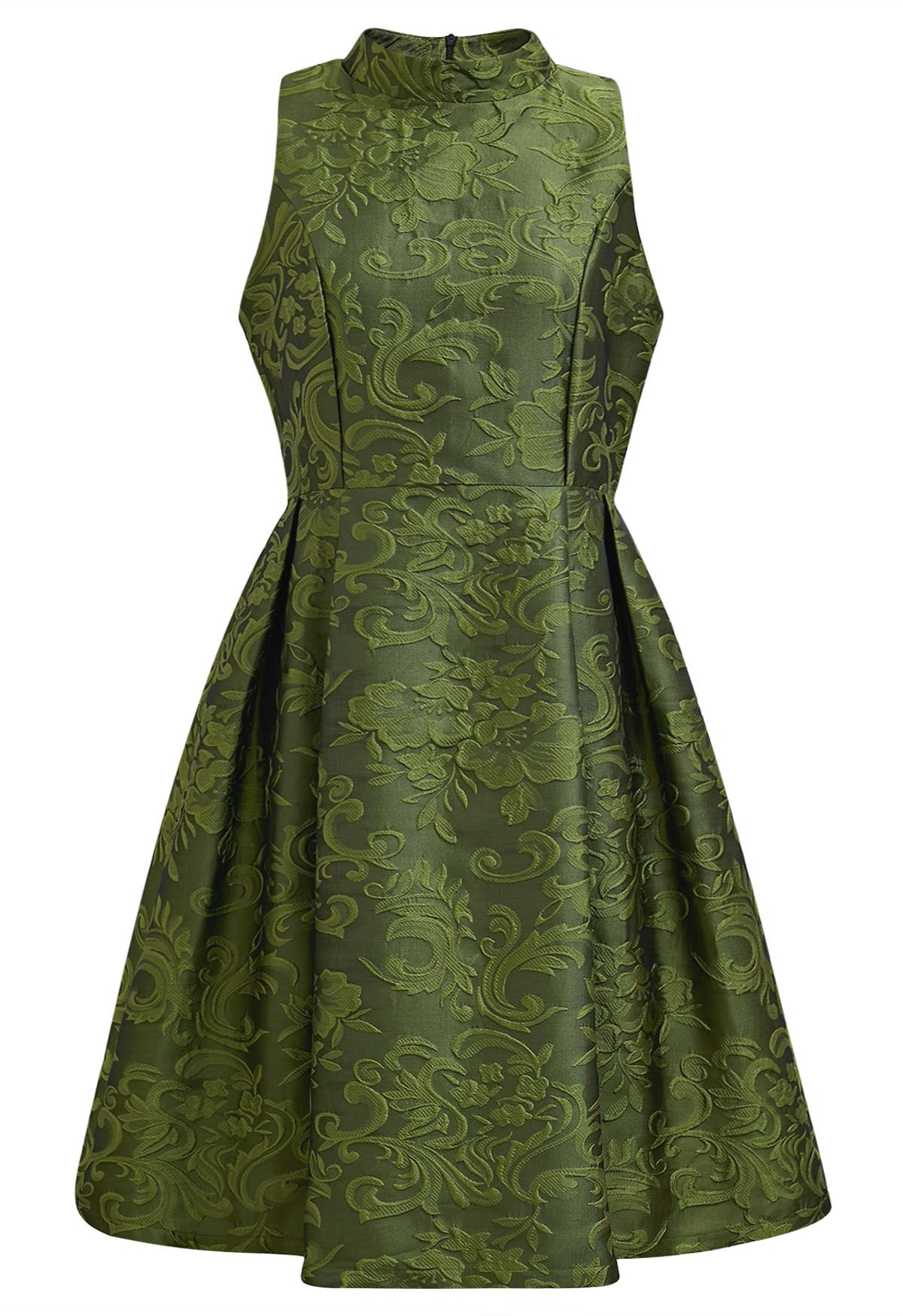 Splendid Floral Jacquard Sleeveless Dress in Green