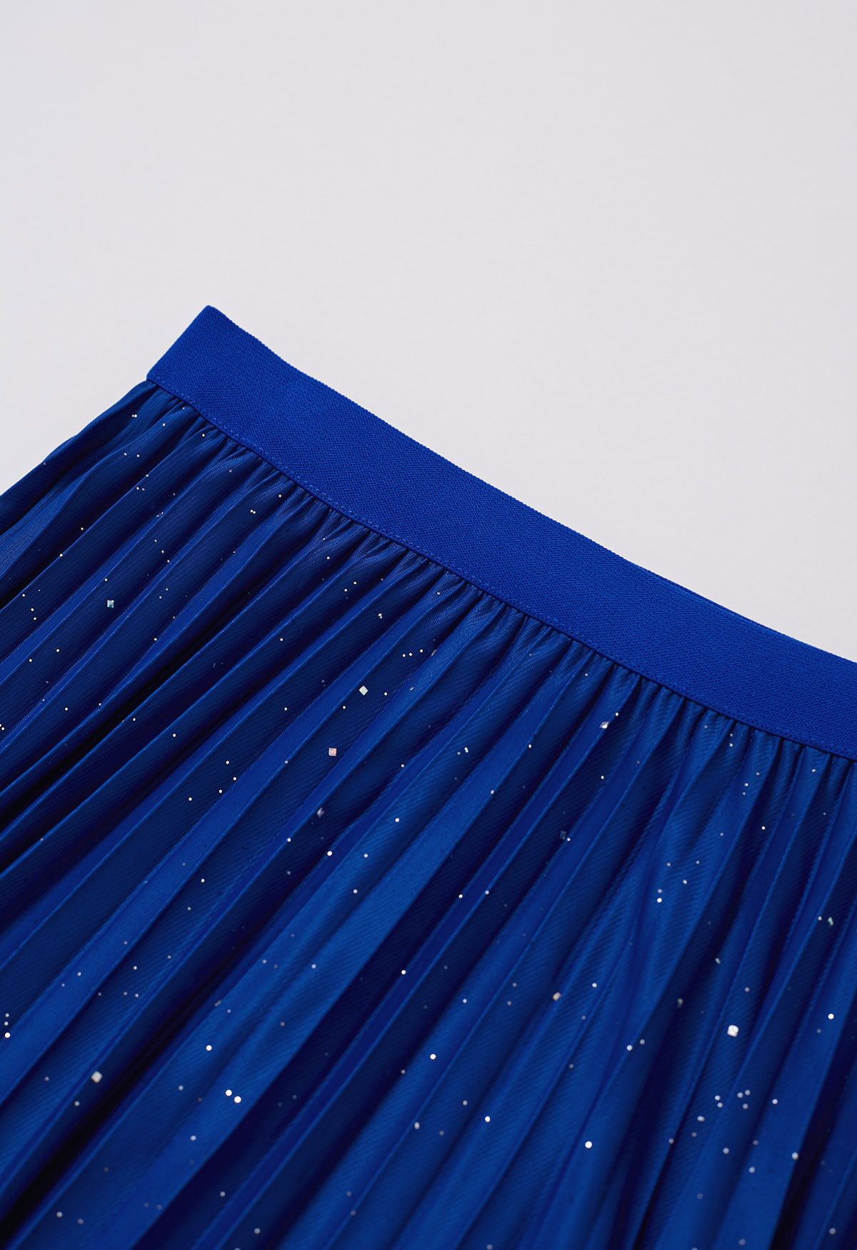 Twinkling Night Pleated Maxi Skirt in Indigo