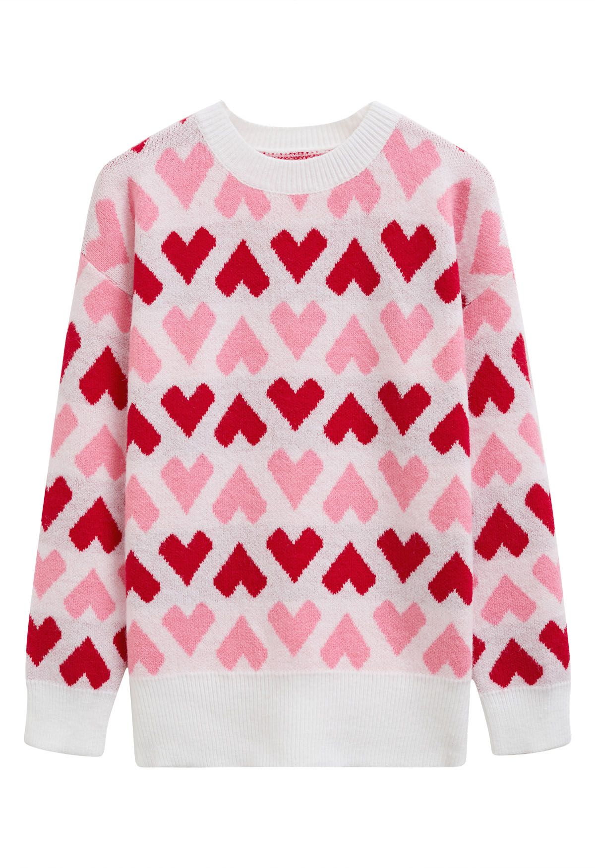 Endless Love Crew Neck Knit Sweater in White