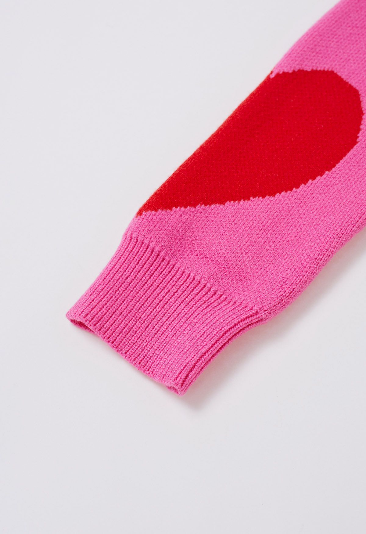 Soulful Heart Crew Neck Knit Sweater in Hot Pink