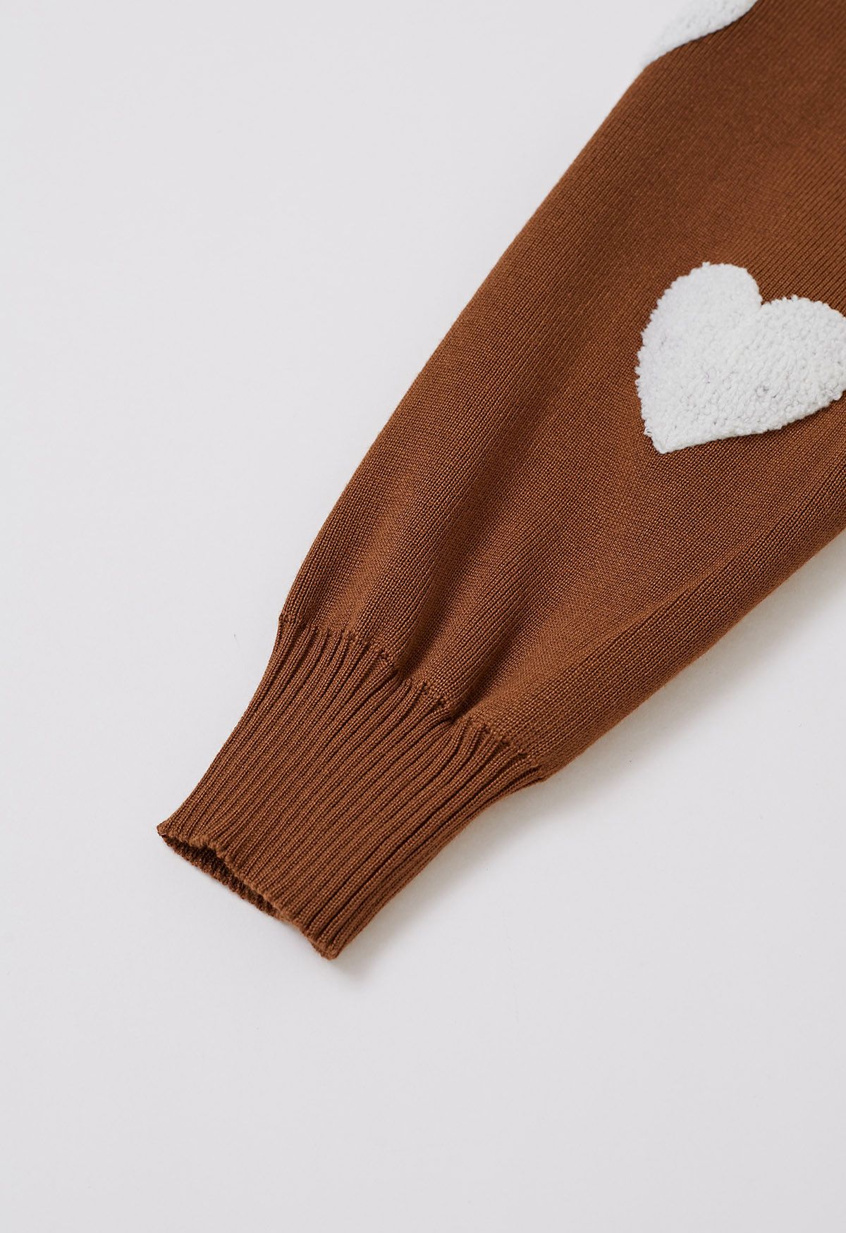 Heart Patch Knit Sweater and Pants Set in Rust