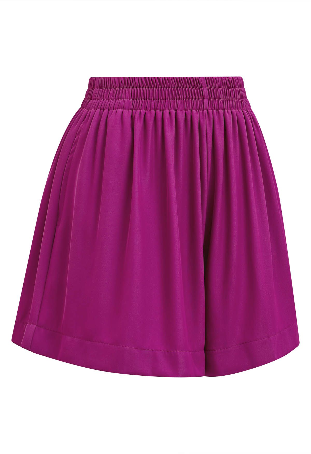 Chill Vibes Side Pockets Shorts in Magenta