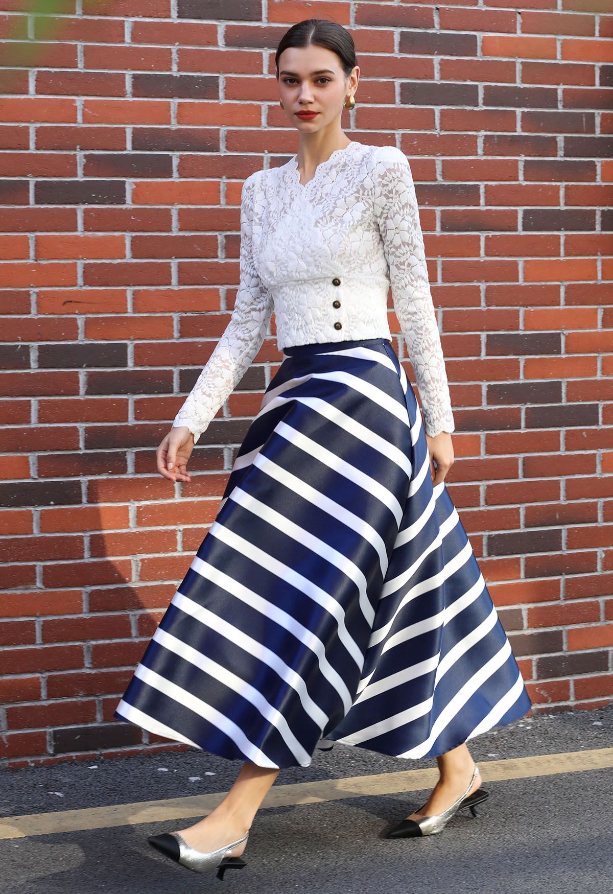 Exquisite Floral Lace Crop Wrap Top in Ivory