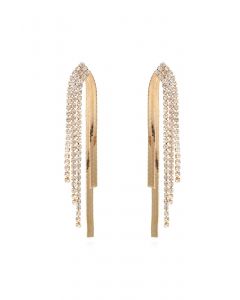 Luxury Diamond Trim Drop Earrings in Gold