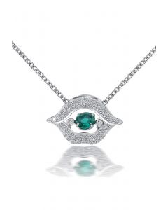 Lip Shape Emerald Gem Necklace