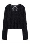 Bohemian Flair Crochet Cardigan in Black