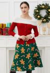 Sweet Treats Gingerbread Flare Midi Skirt