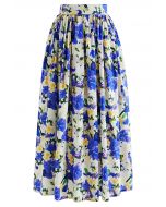 Violet Fields Side Pockets Cotton Midi Skirt