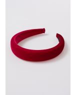 Sleeky Velvet Sponge Headband in Red