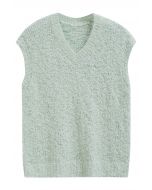 Softness V-Neck Knit Vest in Pistachio