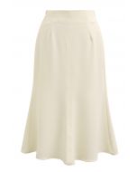 Solid Color Frilling Skirt in Light Yellow