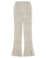 Hollow Out Crochet Flare Hem Pants